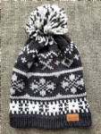 Quality Custom Knitted  Pattern Ski Skating Beanie Hat with Pom Pom