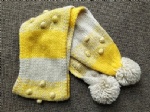 Unique Knitted Long Winter Scarf with Two  Pompoms